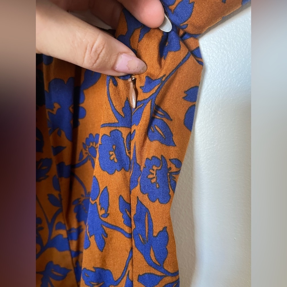 Zara Poplin long floral midi skirt dress - Picture 12 of 17